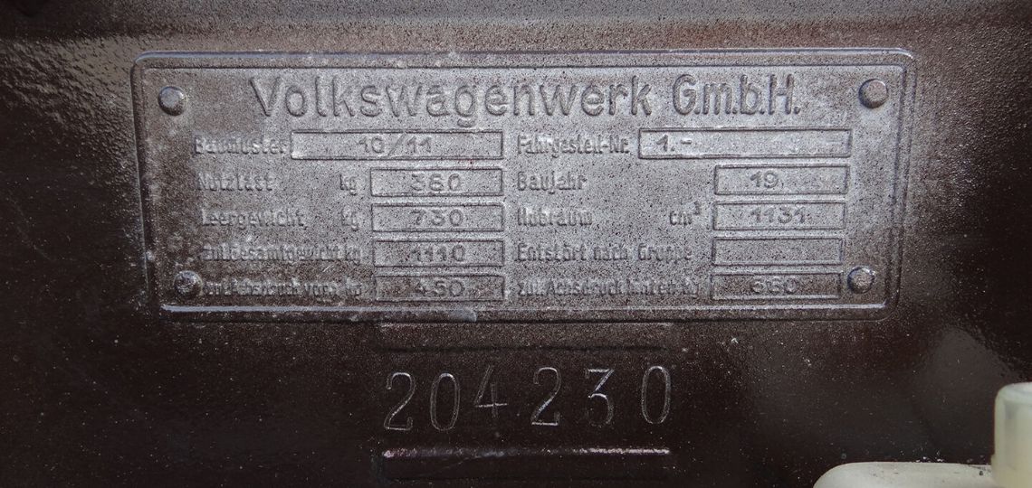 1951 Chassis Plate