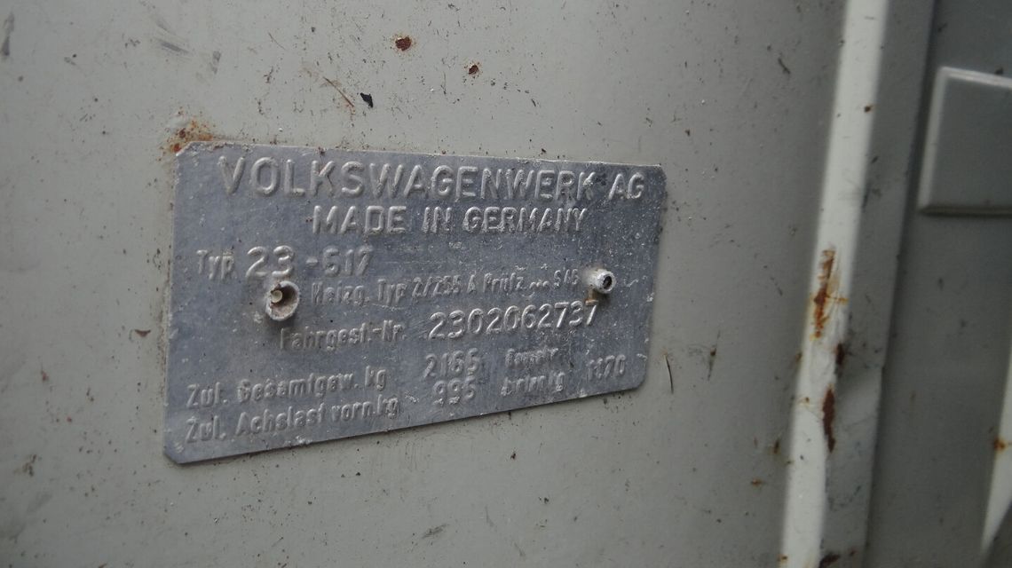 1970 Chassis Plate Behind Seat