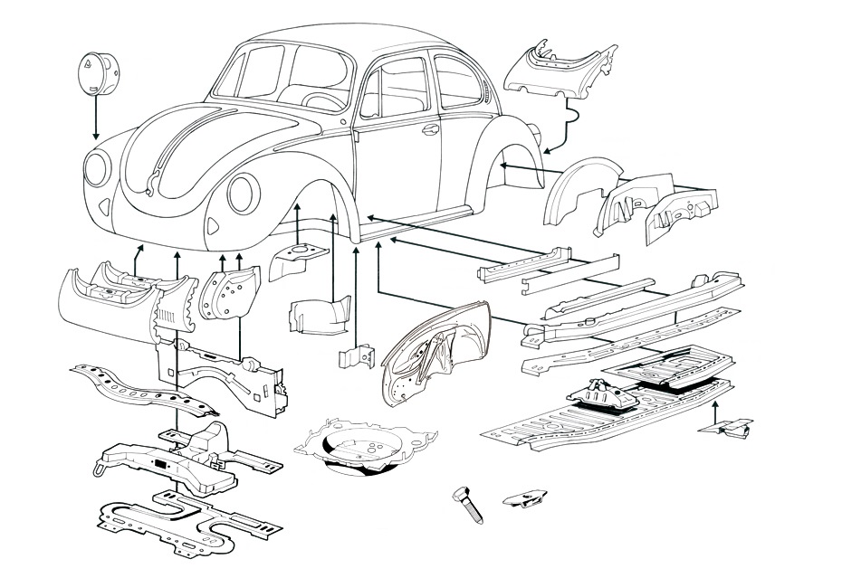 Beetle T1 Bug Repair Panel - Front Quarter Lower Left Inner Wing - Klokkerholm