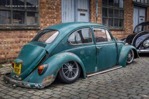 Very low Green Lowered VW Beetle