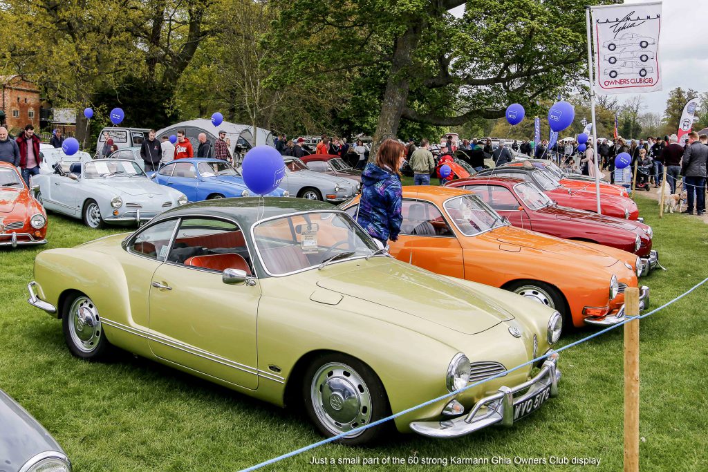 Large group of VW Karmann Ghia's at Stanford Hall 2019