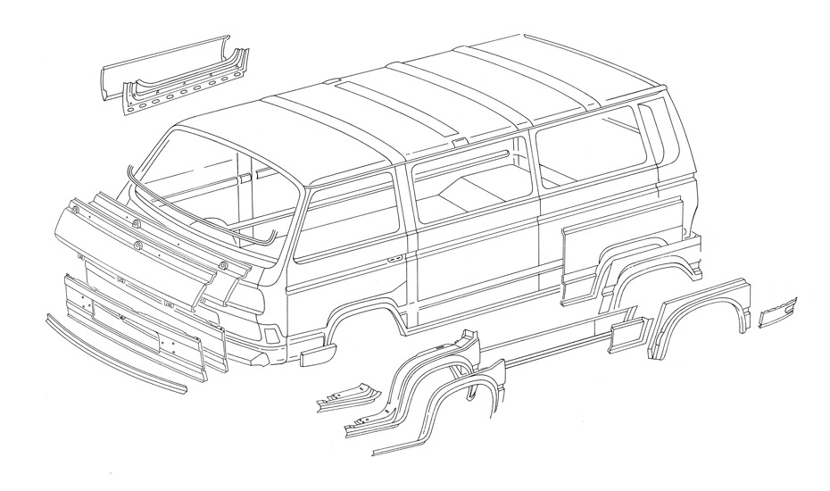 Рисунок на передней панели. VW t3 PNG.